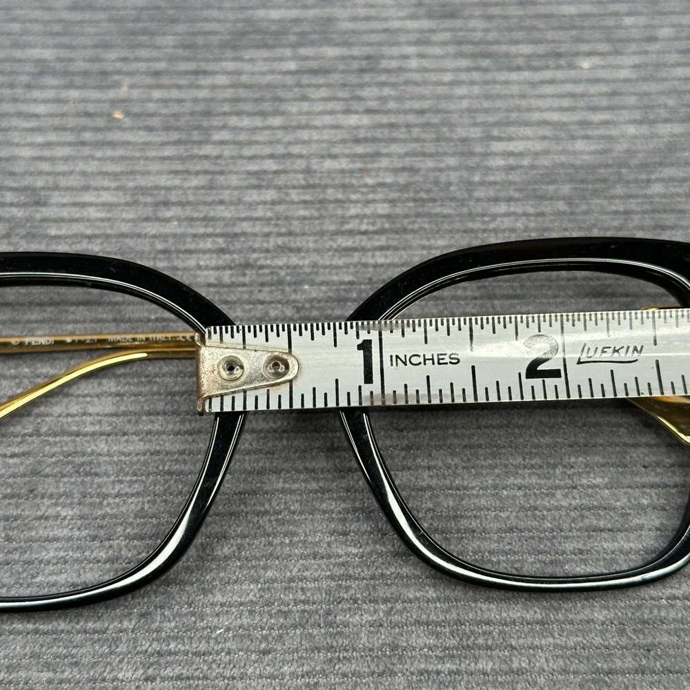 Fendi FE50011I 001 Black Gold Cat Eye Optical Glasses Frames Italy 51-19-140
